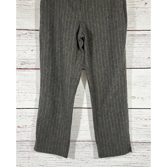 J Crew Wool Trousers Pants Womens Size 4 Grey Pinstripe Career Cropped Pockets - Picture 5 of 10